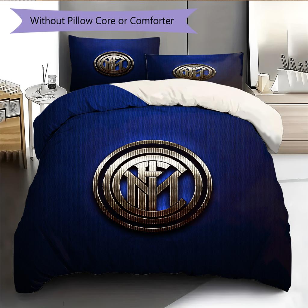 FC Internazionale Milano Vzorované povlečení Domácí dekorace Narozeninový dárek (1 * povlak na přikrývku + 2 * povlak na polštář, bez výplně)