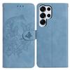 For Samsung Galaxy S25 Ultra Case Butterfly Flower Imprinted PU Leather Wallet Stand Phone Cover