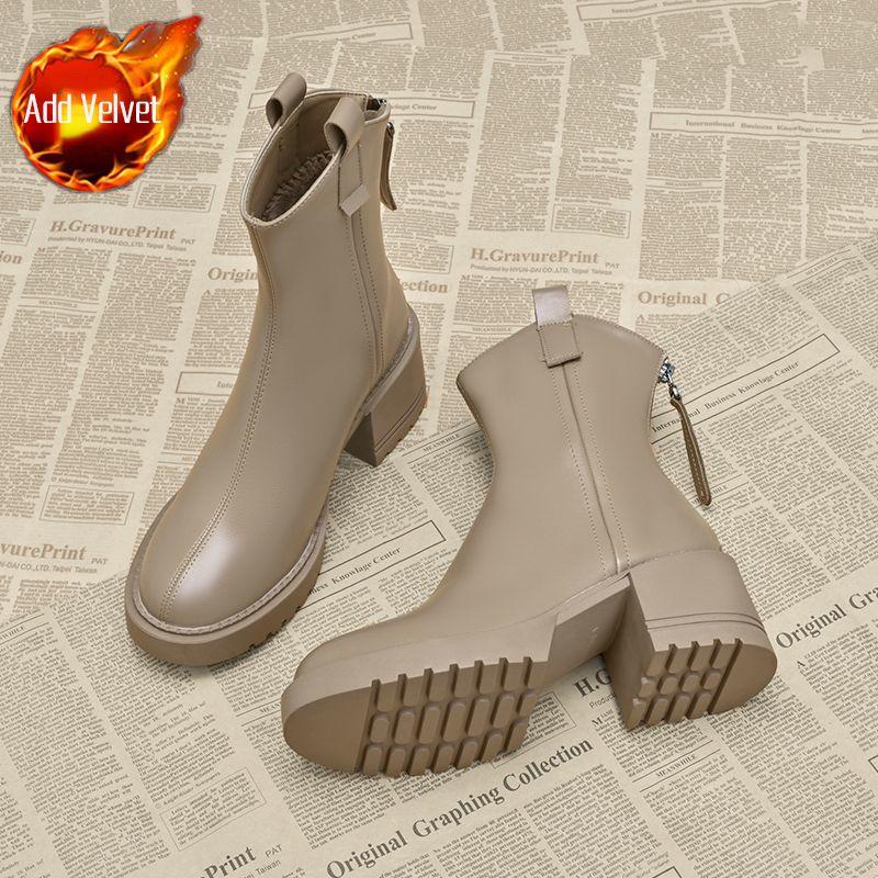Fashion Ankle Boots for Women Zip Height Increasing Non Slip Korean Style Booties Fashion 2025 Trend Y2k New Rock Hot Woman Short Shoes