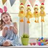 Easter Plush Hanging Ornaments Easter Doll Wearing Yellow Chick Cloak 5.9inch Chicken Pendants Holding Easter Egg Carrot For Tree Spr