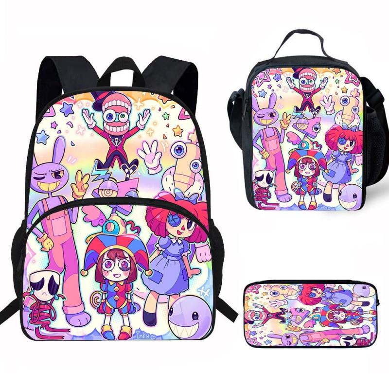 Kinder Cartoon Rucksack Set Grundschüler Mit Lunchtasche Federmäppchen - Leicht Ergonomisch Oxford Stoff