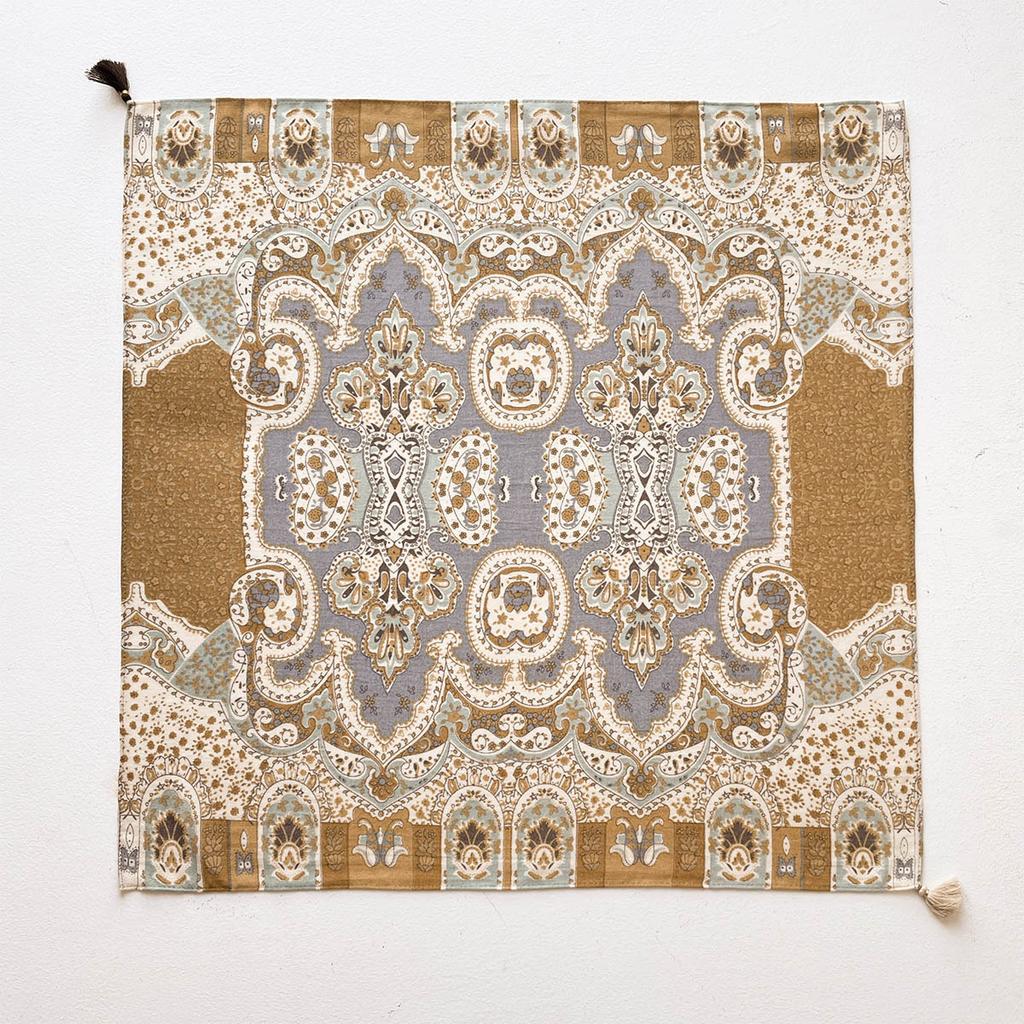 1116 Summer New Versatile Fringed Pendant, Medium Square Scarf, Women's Retro Literary and Artistic Style Neck Protection, Silk Scarf, Scarf Wholesale
