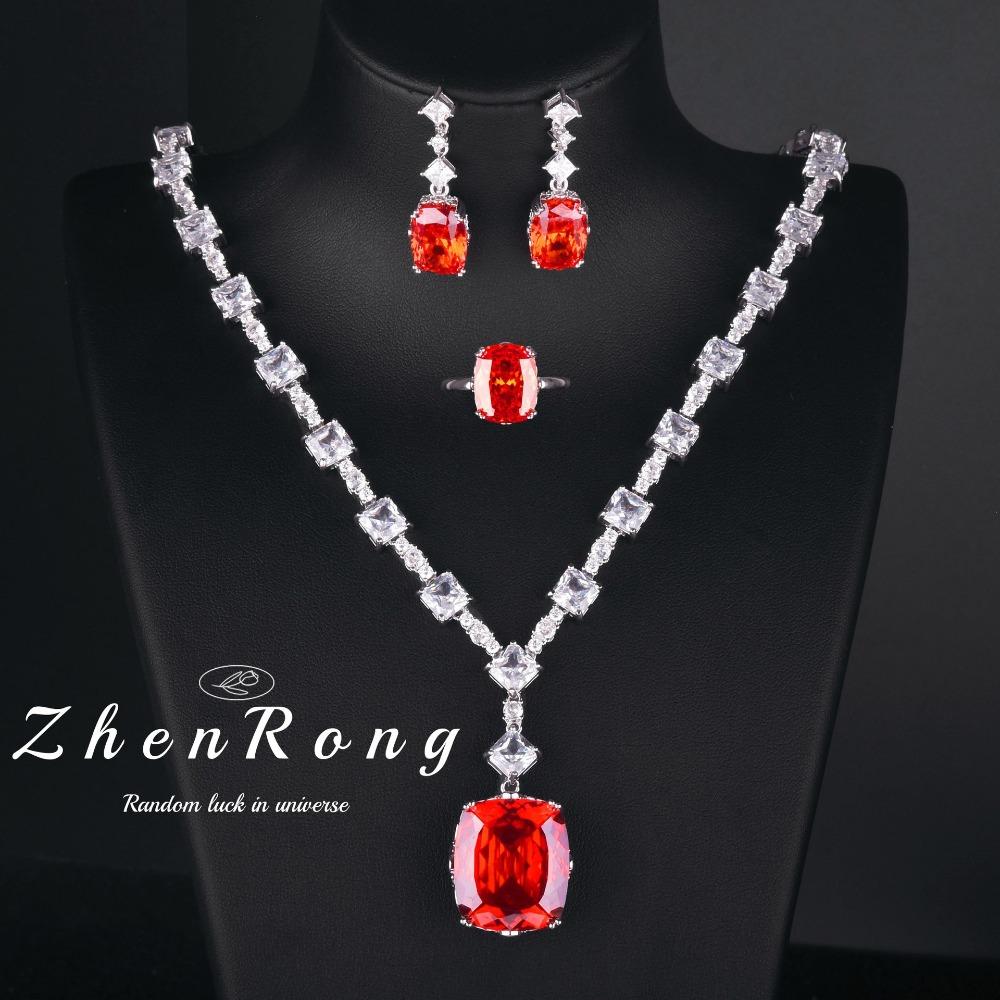 Luxury Fancy Cut Bird Nest Pendant Necklace Zircon Earrings Gemstone Jewelry Set for Women Bridal Party Dress Accessories