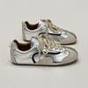 Retro Farbblock Flache Silberne Sneaker für Damen – 2025 Atmungsaktive Vielseitige Lässige Skate-Schuhe