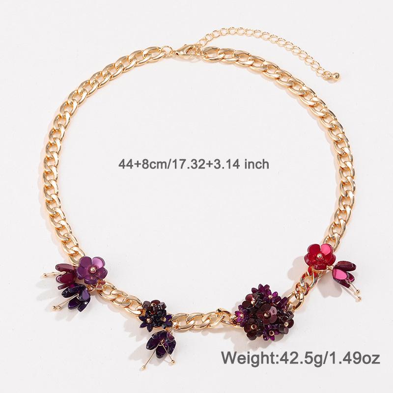 Kenjie Acrylic Flower Spring Necklace & Versatile Earrings Set for Women - Trendy Original Design