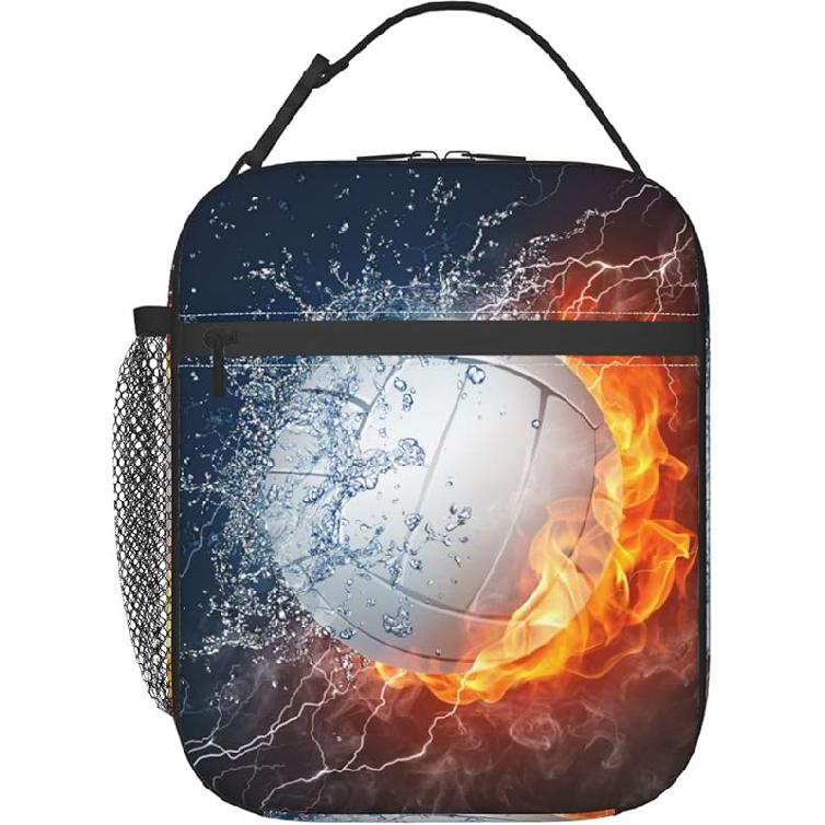 Van Gogh Starry Sky Night Oil Painting Lunch Bag Insulated Portable Reusable Lunch Box With Zipper For Women Men Picnic Beach Sport (Volleyball)