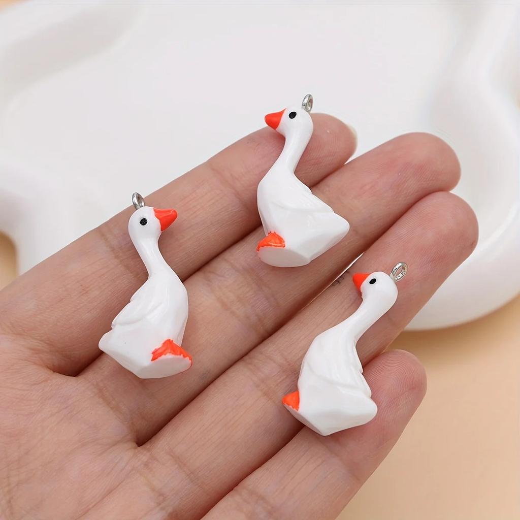 10Pcs 3D Yellow Duck Charms Cute Pendants For Jewelry Making Handmade Earrings Bracelet Necklace Key Chain Accessories