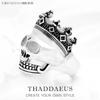Bague Sceau Roi Crâne, Bijouterie Fine Européenne Pour Femmes, Nouveau Cadeau Chanceux Bohème En Argent 925