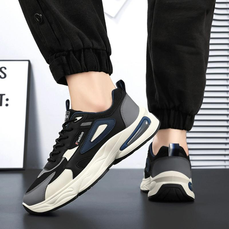 Mode Herren-Sneakers Atmungsaktive Freizeitschuhe Herren Plateau-Schuhe Schnürschuhe Weich besohlte Laufschuhe Mesh Walking-Schuh