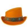 Schräges Oberteil Fedora Unisex Gentleman Cosplay Derby Bowlerhut Britische Form Hut Herbst Winter Magischer Hut Federzubehör