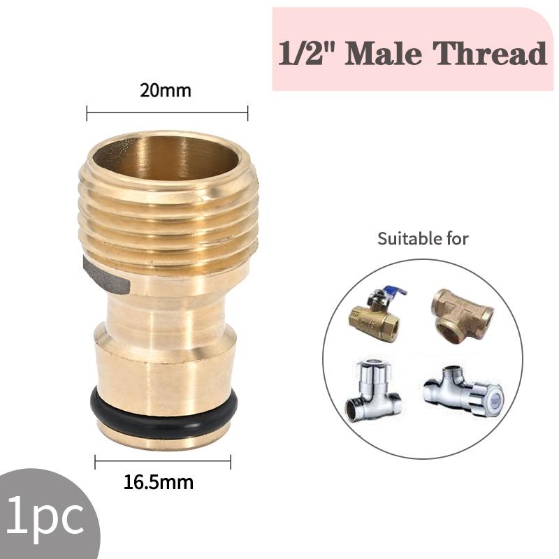 1/2" 3/4“ Alloy Thread Quick Adapter Coupler Connector Garden Irrigation Connector Drip Copper Hose Fittings Watering System