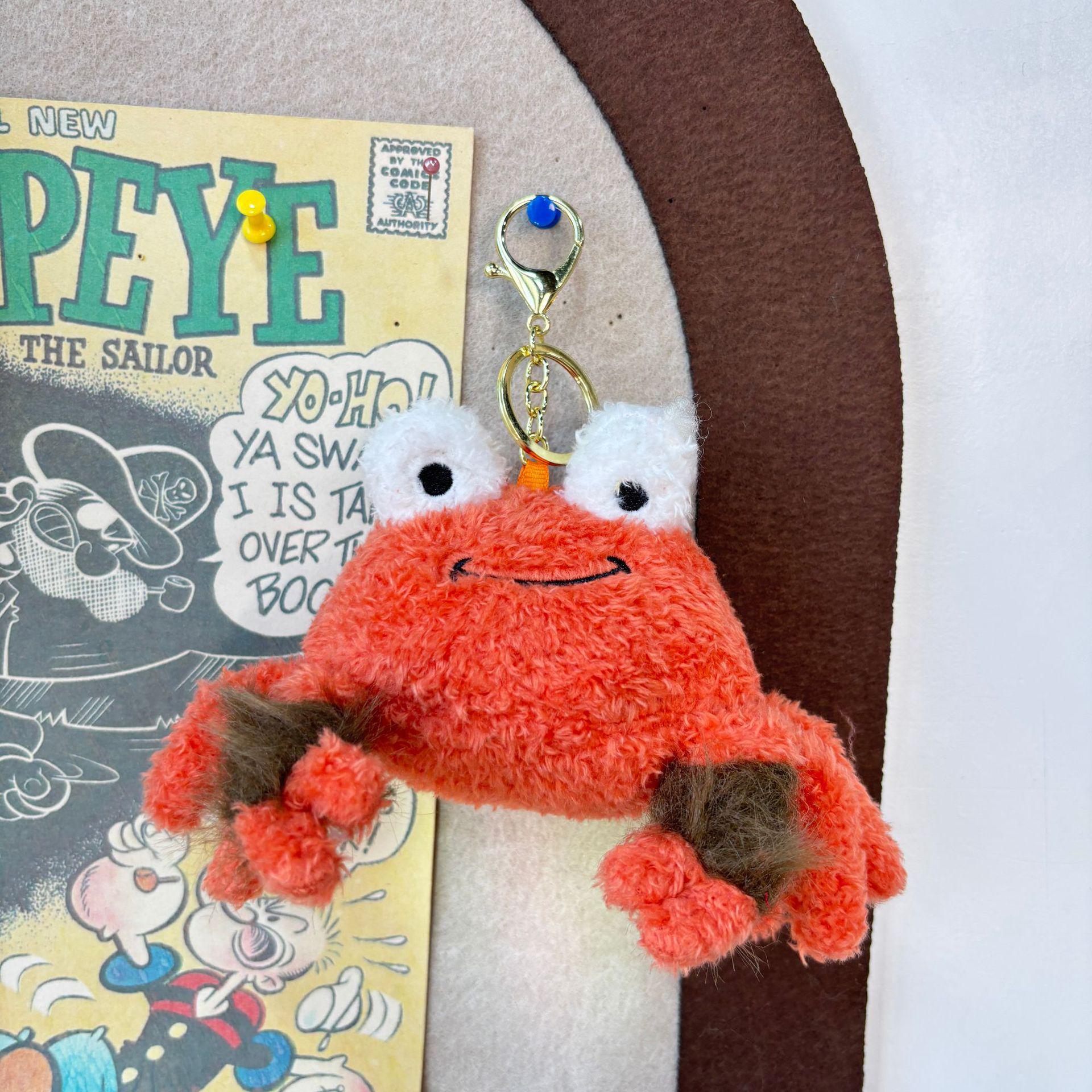 

Adorable Big-Eyed Crab Plush Keychain Pendant - Fun Gift for Women 5.5 cm