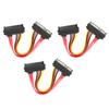 3PCS SATA 29P Female To SATA 22P Male Plastic Hard Disk Data Cable for Home Mobile Using