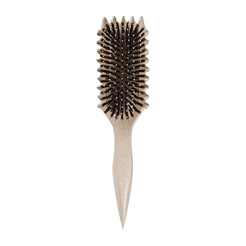 Curl Defining Brush for Curly Hair - Reduces Pulling & Separation, Men s & Women s Curls (Beige)