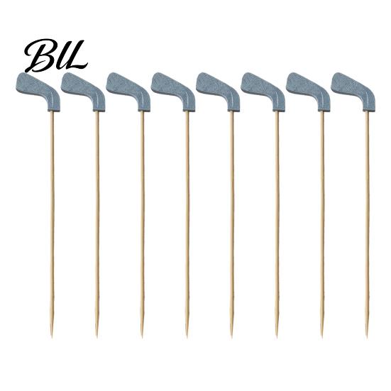 Bamboo Skewers Set 100/200Pcs Golf Club Cocktail Picks Decorative Skewer Sticks Party Buffet Cupcake Food Fruit Drink Appetizer Toothpicks
