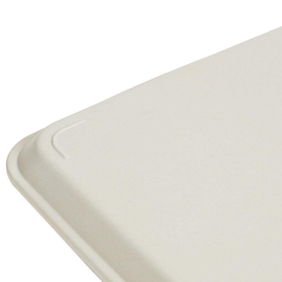 Bamboo Tray White Rectangular 46X31Cm With Handles