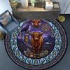 Highland Cow Glass Round Area Rug Under Office Chairs Bedroom Living Room Home Decor