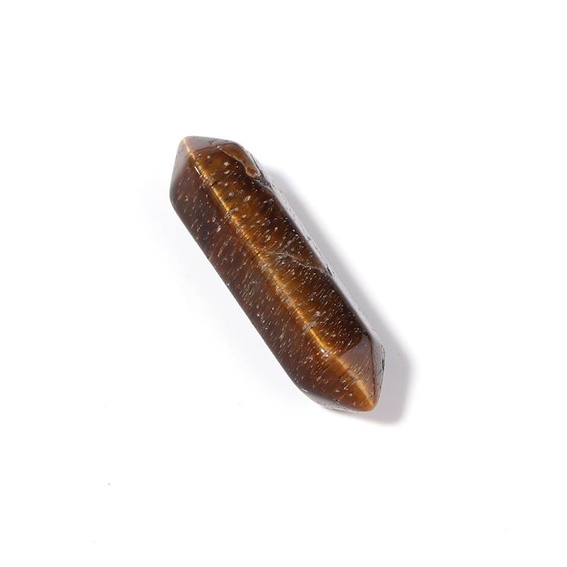 5Pcs Natural Stone Emperor Stone Agate Tiger Eye Hexagonal Column No Hole Stone For DIY Handmade Necklace Pendant Jewelry Making