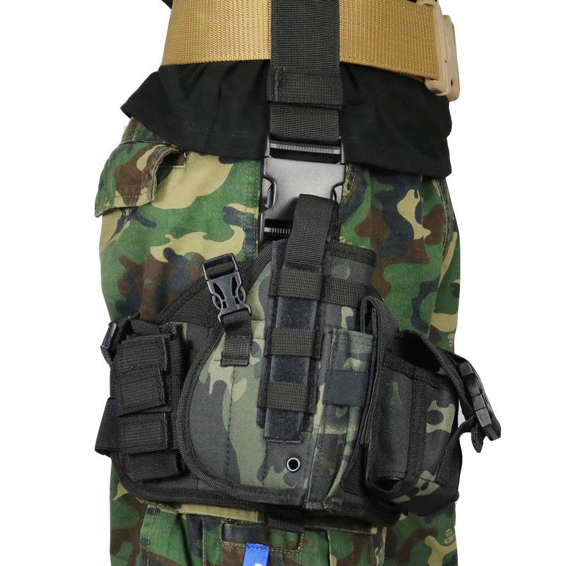 GORĄCY!Uniwersalny Taktyczny Kabura na Pistolet Torba na Udo na Pistolet Saszetka Pas na Nogę Zewnętrzna Regulowana Odpinana MOLLE Kabura na Nogę Myśliwska CS