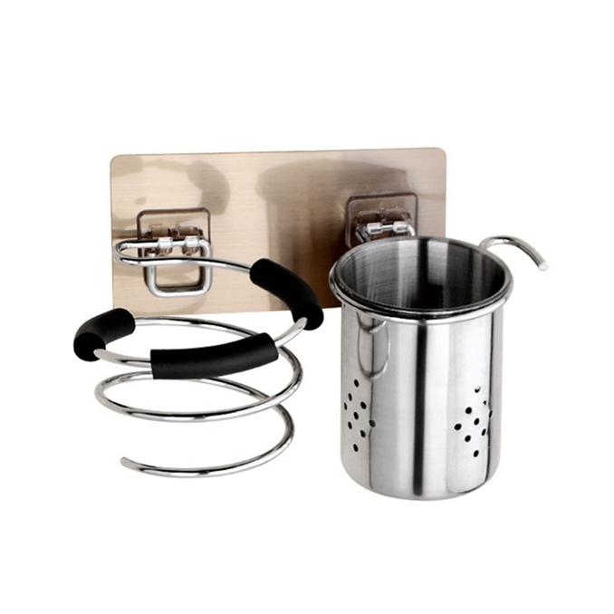 

Стойка для фена для ванной комнаты, бесплатный удар, парикмахерская, настенный кронштейн, многофункциональная стойка для хранения чашек