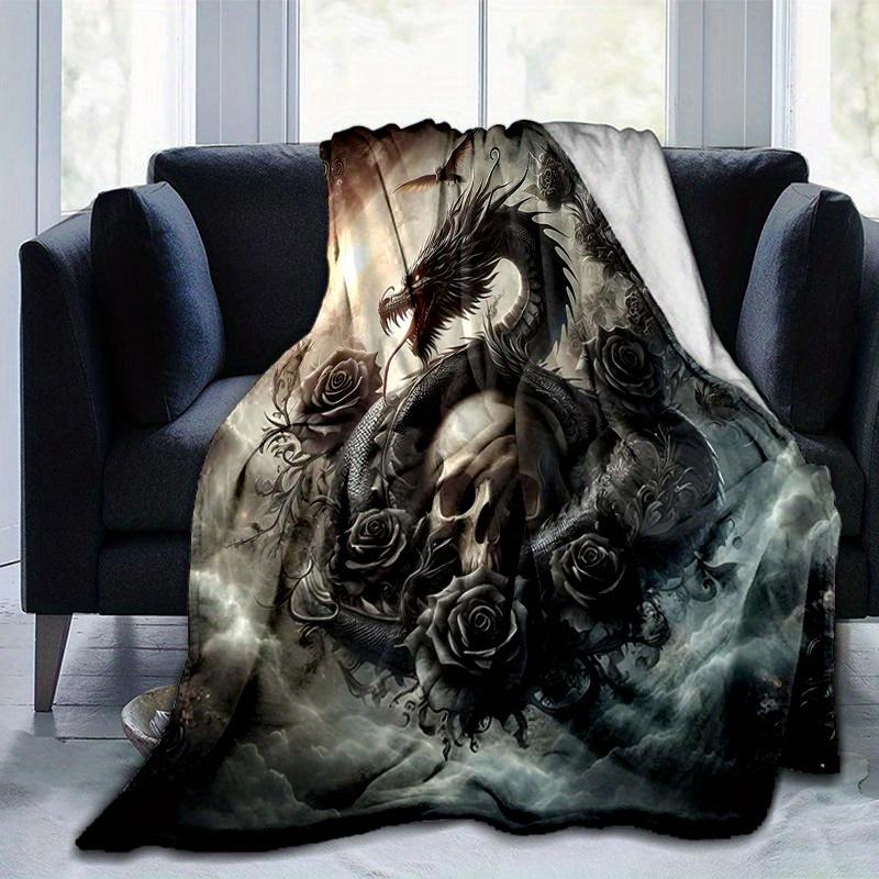 1pc Dragon's Serpent Blanket Soft Warms, Living Room, Travel, Camping, Car Blankets