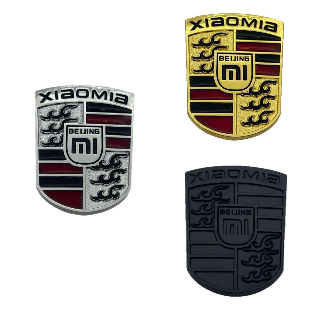 Compatible with Xiaomi SU7: Porsche-Style Metal Shield Car Emblem for Side Decoration