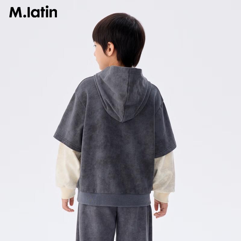 M.Latin Kids  Faux Two-Piece Color-Block Hooded Sweatshirt 120cm