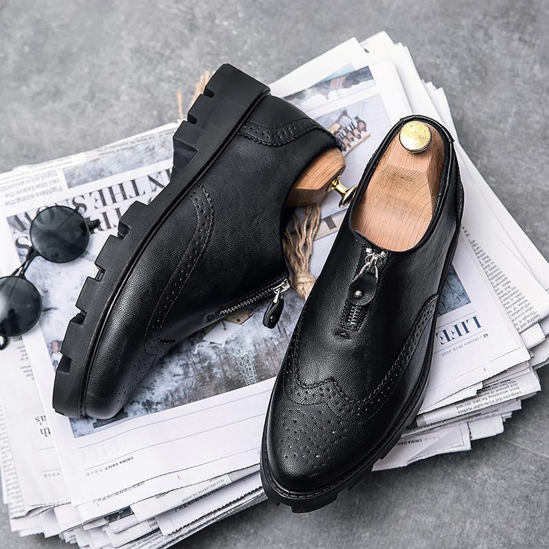Luxury Brand Men's Glossy Leather Shoes High-end Office Business Dress Shoes Low Heels Men's Casual Shoes Pointed Fashionable