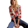 3D Floral Pattern Print Fashionable Long Sleeved Vibrant Women's Blouses & Shirts