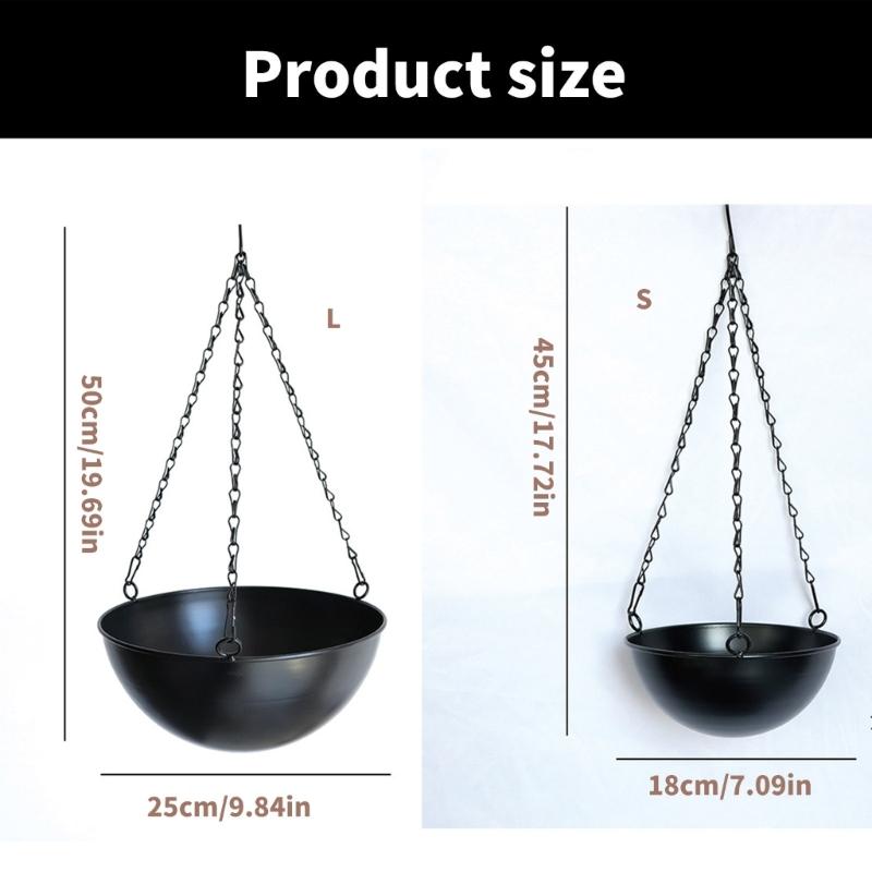 Decorative Iron Hanging Flower Pots Containers Hanging Planter Suitable For Indoor And Outdoor Use