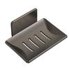 Gun Gray Wall-Mounted Soap Dish: Space-Saving, Drain-Ready, Punch-Free Aluminum Storage Rack for Bathroom