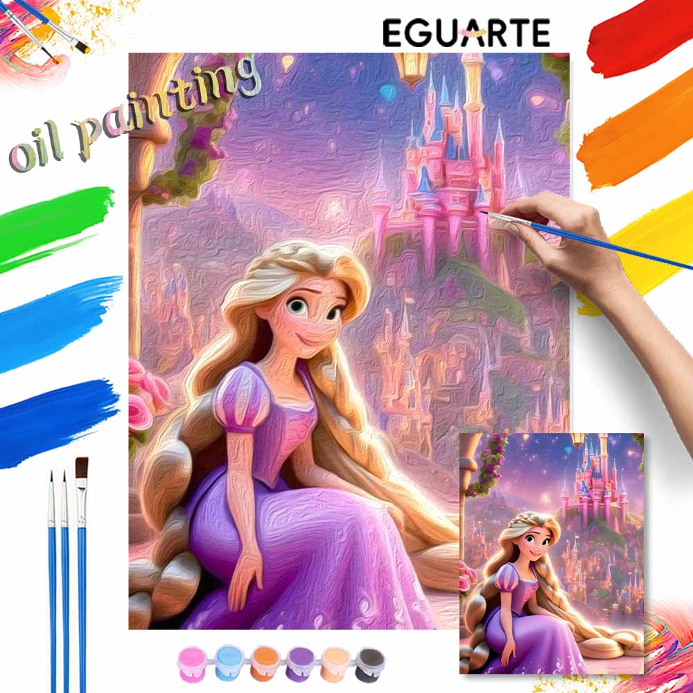 Disney Rapunzel Princess digital oil painting diy handpainted coloring painting home decoration art supplies crafts for bedroom wall decor