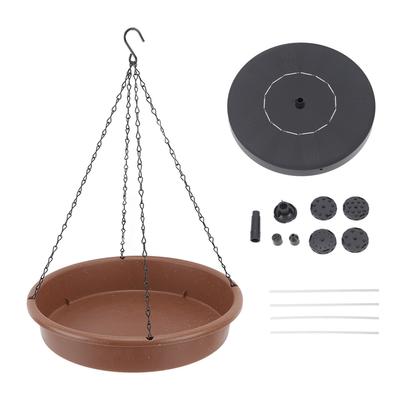 Hanging Bird Bath Fountain Round Solar Powered Bird Bath Fountain for Outdoor Garden Patio Backyard