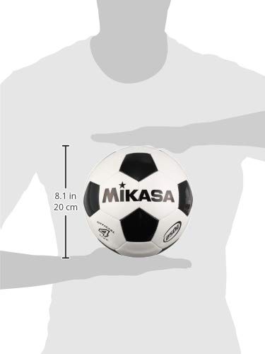 MIKASA Soccer Ball, Size 4 (Elementary School), Approx. 250g, White/Black, Sewn Ball, SVC403-WBK, Recommended Internal Pressure 0.35kgf/cm²