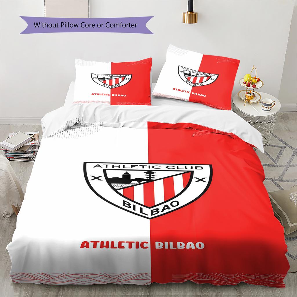 Bilbao logo Patrón Juego de Ropa de Cama Colcha Colcha Funda de Almohada Decoración del Hogar Regalo de Cumpleaños (1 * funda nórdica + 2 * fundas de almohada, sin núcleo)
