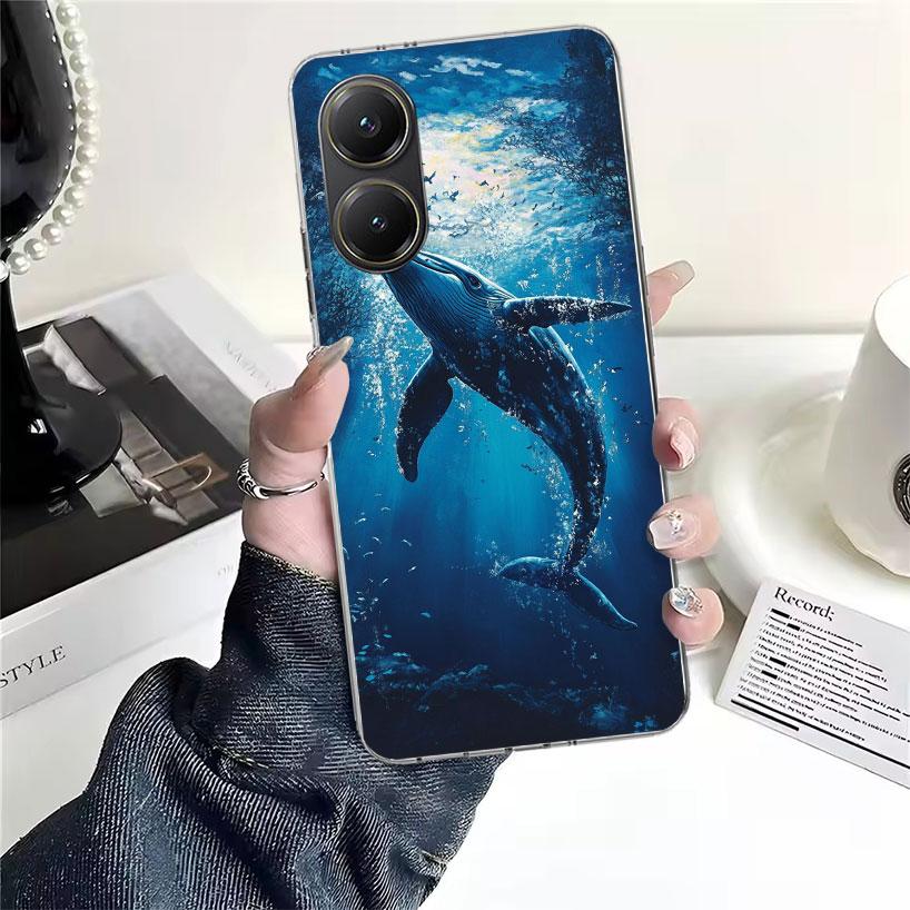 Humpback Whale Sea Giant Soft Phone Case For Xiaomi Redmi 15C 15 13C 13 Poco X5 X6 X7 F7 Ultra M7 12C 12 10 10C 9C 9A 9T 9 Funda