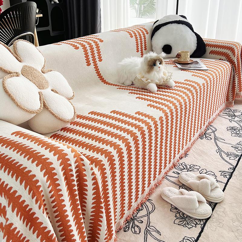 Wenxu Sofa Towel Full Cover Cloth High-Grade Light Luxury Cover Blanket Leather Cushion Anti-Cat's Paw