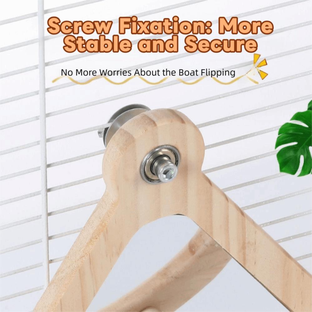 Wooden Parrot Swing Bite Resistant Rocking Perch Stand Bird Cage Accessories  Parakeet Play
