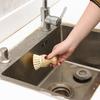 2Pcs Bamboo Dish Brush Flexible Bristles Ergonomic Handle Oil Proof Stain Removal Sink Plate Bowl Pan Scrub Cleaning Scrubber Kitchen Supplies