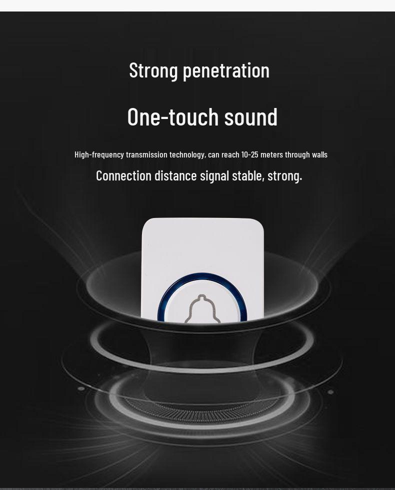 Smart Wireless Long-Distance Remote Control Doorbell for Elderly with Large Volume