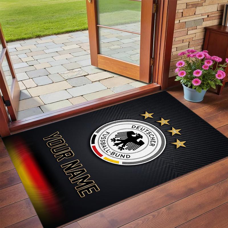 Crystal Velvet Rug Custom Name Text, Soft Non Slip Floor Mat Home DecorGermany National Football Team