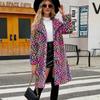 VAYLA  Autumn Winter Fur Coat Women Fashion Casual Square Collar Imitation Leopard Faux Fur Coat Plush Long Coat Winter Jacket