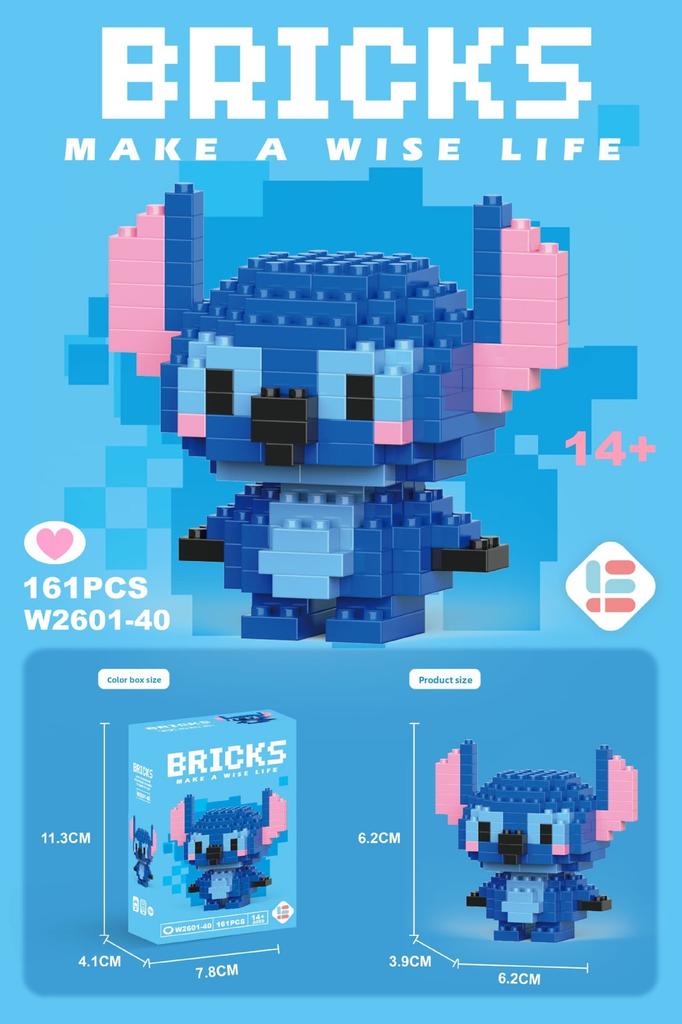 Pikachu Stitch Hello Kitty Snow White Lotso Building Blockswith Cartoon Characters For Kids Educational Playset