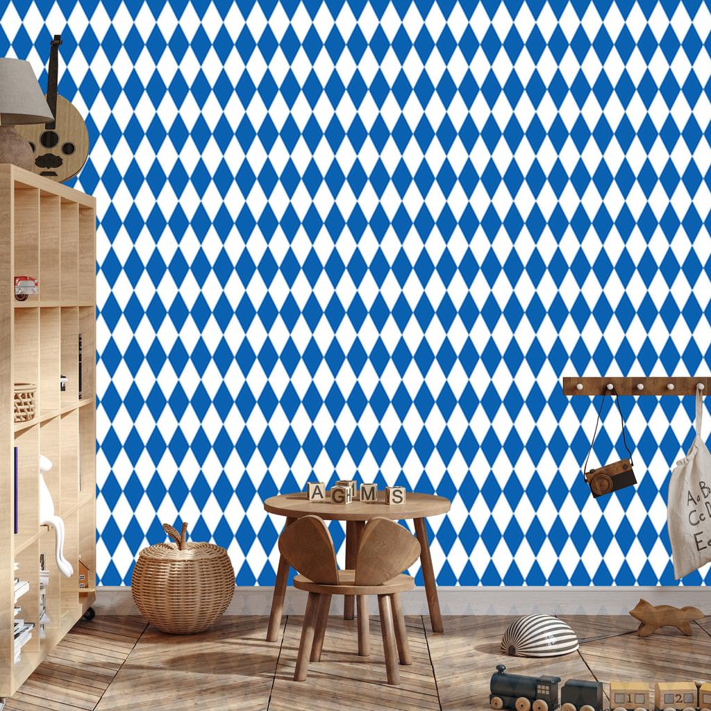 Harlequin Diamonds Wallpaper Blue for Living Room and Bedroom 50x1000