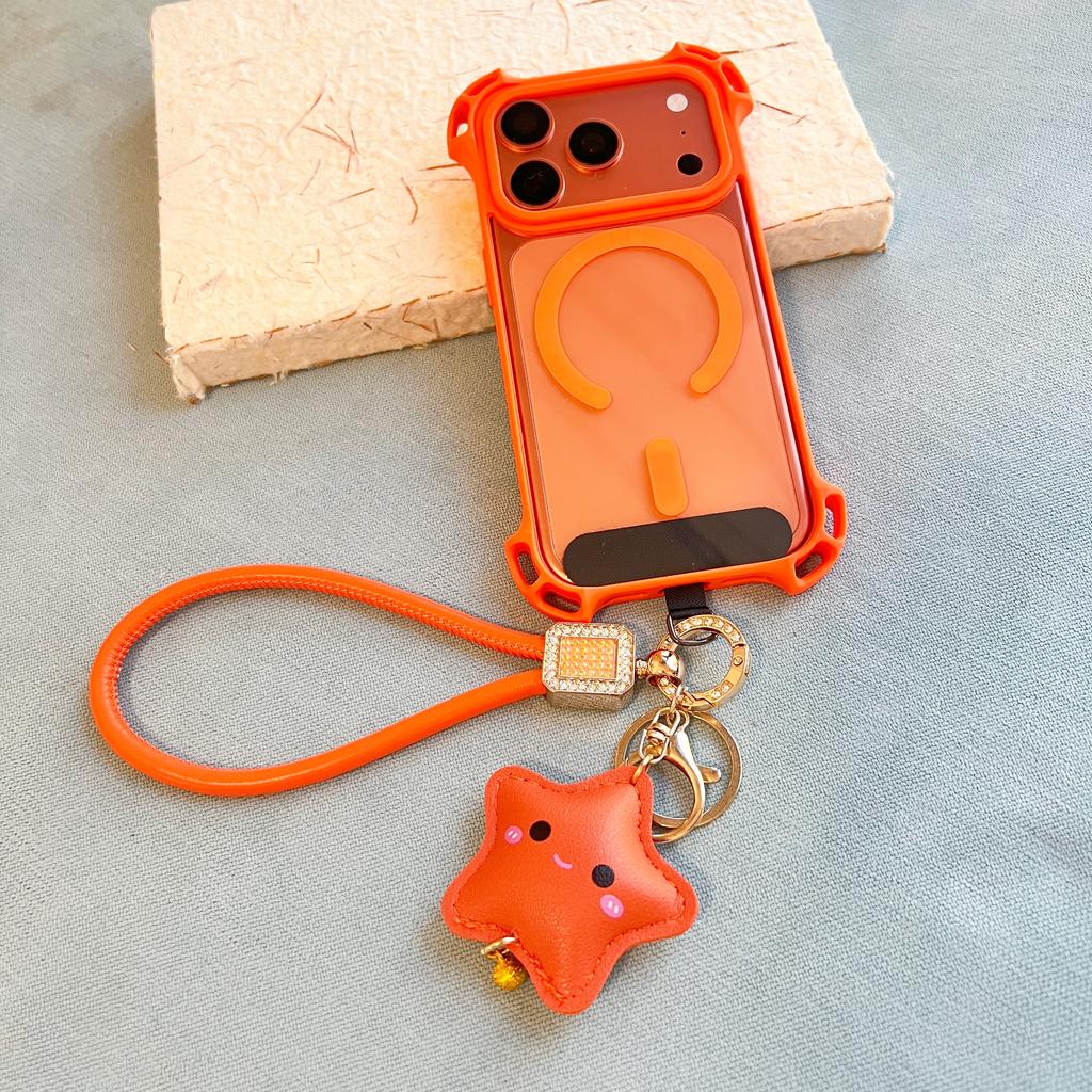 Leather Lanyard Phone Case Suitable For iPhone 17 Pro Max Cartoon 16 Pro Universal Pendant 15 14 13 Anti-Drop Protective Case