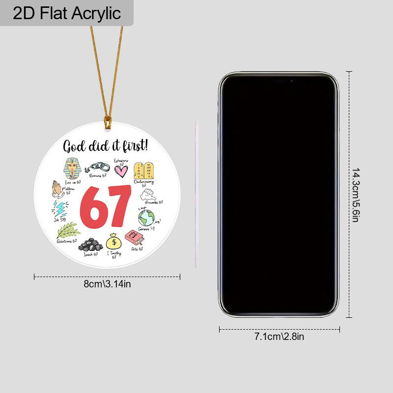 Humor God Did It First 67 Religious Acrylic Ornament Bible Verse Hanging Decor Gift for Christians Friends Family