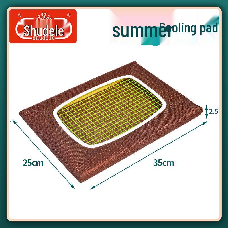 Almofada de Cadeira de Verão Respirável em Malha com Estrutura de Madeira