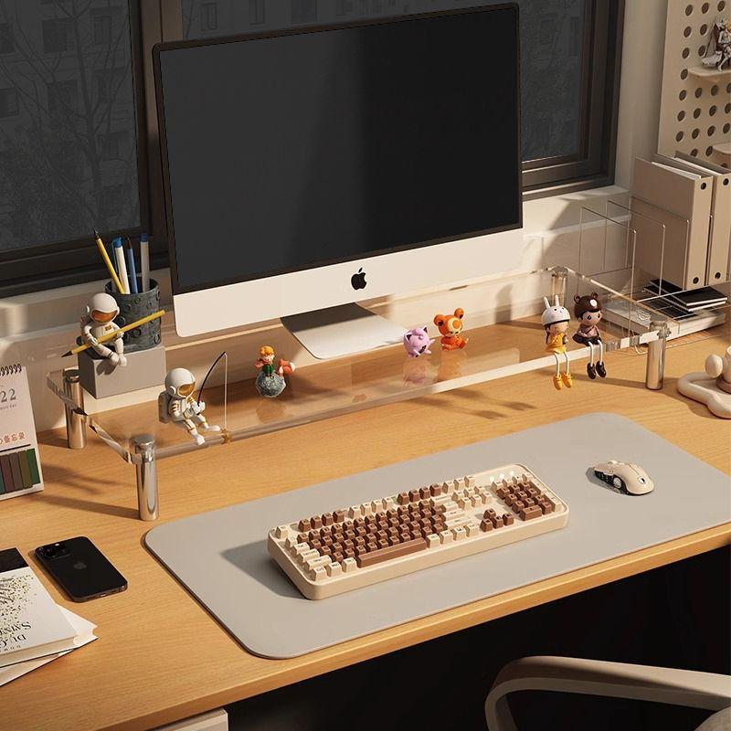 Acrylic Laptop Monitor Stand,Computer Riser Space-Saving,Clear Shelf - Ideal for Monitors,Laptops,Printers,Desktop Storage Decor