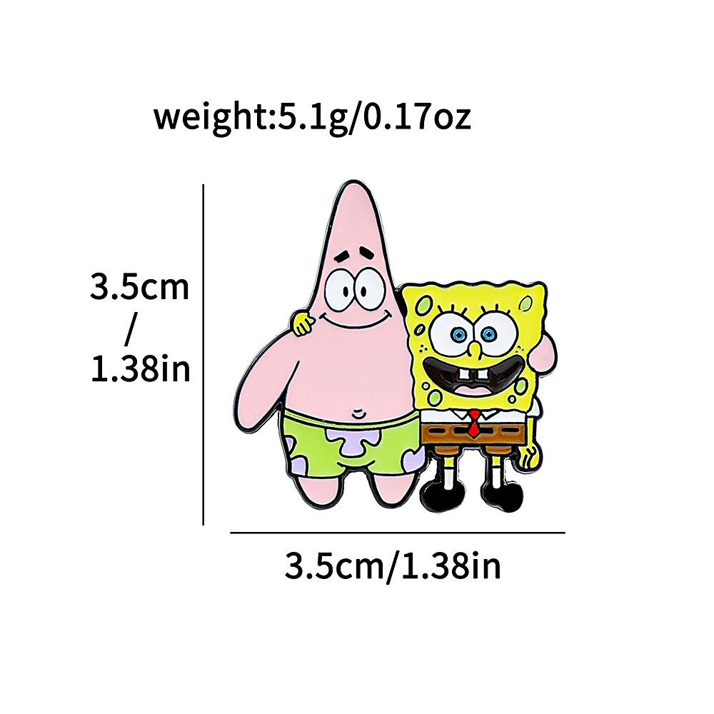 Креативная Личность Губка Боб Квадратные Штаны Металлическая Значок Патрик Звезда Сплав Капельный Брошь Булавка