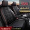 YDG Sportowe Skórzane Pokrowce na Fotele dopasowane do Honda Civic - Mata na Wszystkie Pory Roku